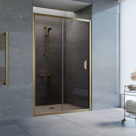 Душевая дверь в нишу Vegas Glass ZP 130 05 05 профиль бронза, стекло бронза