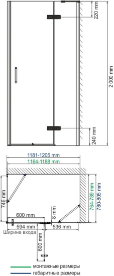 Душевой уголок Wasserkraft Aller 10H06R 120x80 см