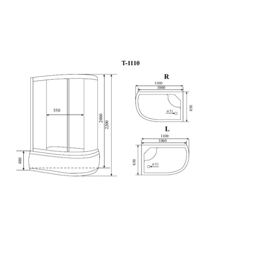 Душевая кабина Timo Standart T-6610SL