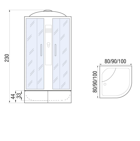 Душевая кабина River Desna XL 100/44 ТН