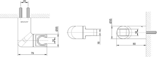 Настенный держатель Bravat P7185BW-ENG черный