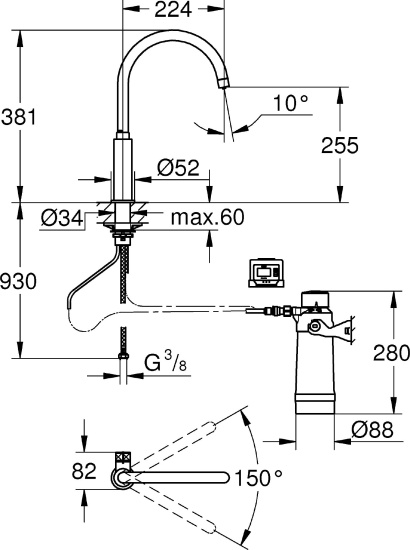 Кран для фильтра Grohe Blue Pure 30387000 хром