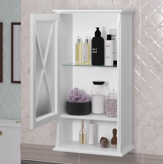 Шкаф подвесной Opadiris Палермо 46 белый матовый, левый