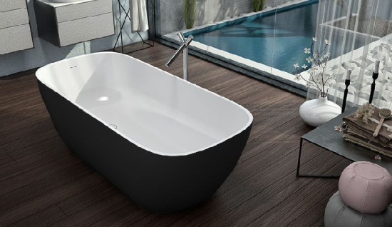 Ванна из искусственного камня Kolpa San Gloria FS 180x80 Black & White