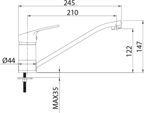 Смеситель для кухни Milardo Meal M06SB00M05