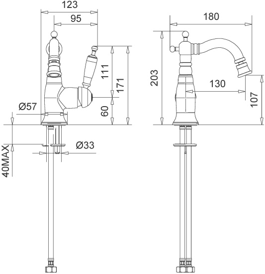 Смеситель для биде Migliore Oxford 19082 бронза