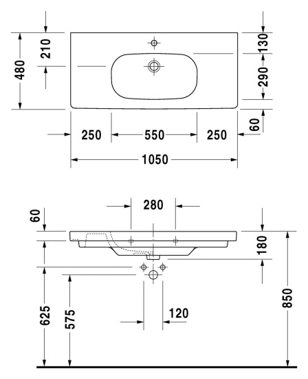 Раковина Duravit D-code 03421000002