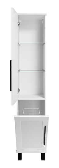 Шкаф-пенал Misty Модерн 35 L с бельевой корзиной, универсальный