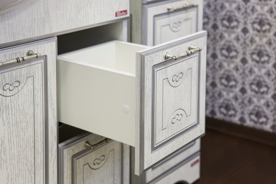 Мебель для ванной Sanflor Адель 82 белая, патина серебро, R