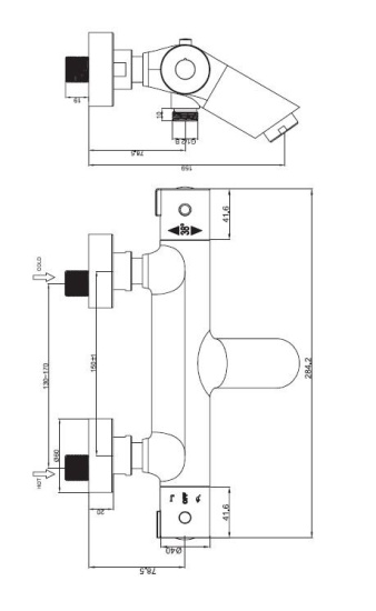 Смеситель для ванны Esko Mikros T3054 термостат