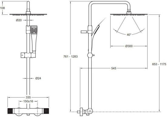 Душевая стойка Jacob Delafon Rivoli E26587-CP