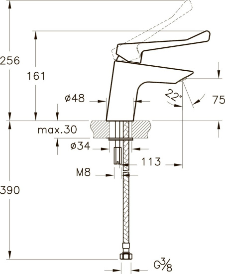 Смеситель для раковины VitrA AquaMed Solid S A42484EXP