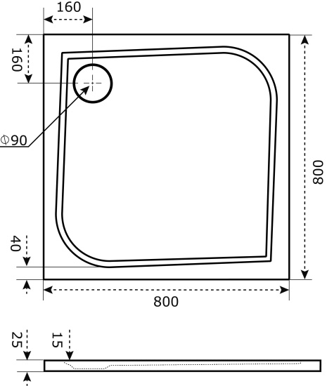 Поддон для душа Good Door Квадро 80x80