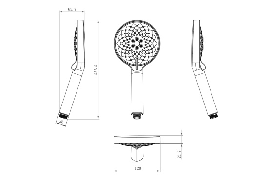 Душевая лейка Wonzon & Woghand WW-981361-CR