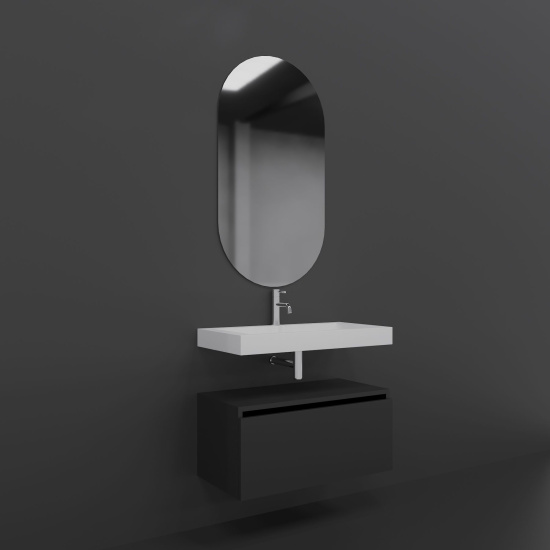 Мебель для ванной Armadi Art Flat 80 подвесная, антрацит матовый