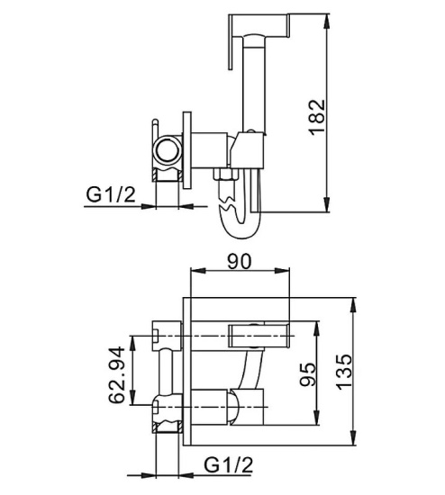 Гигиенический душ Frap F7505 со смесителем