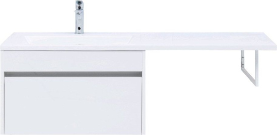 Тумба с раковиной Aquanet Токио 130 L белая подвесная, 1 ящик