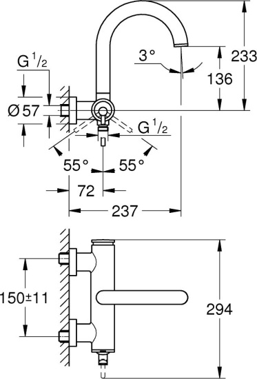 Смеситель для ванны Grohe Atrio New 32652GL3 холодный рассвет