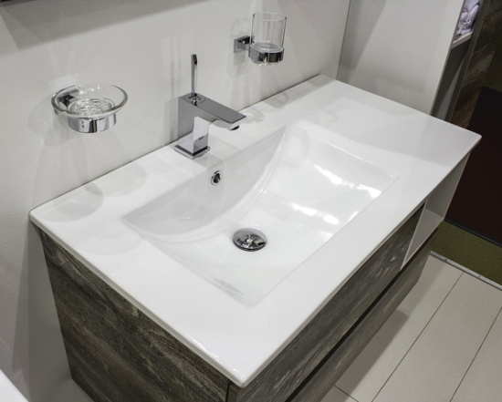 Тумба с раковиной Comforty Турин 90 L дуб бежевый