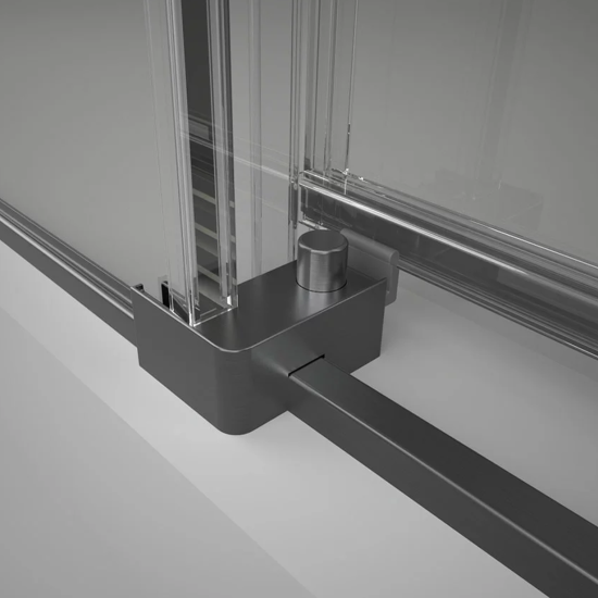 Душевой уголок Veconi Rovigo RV-075GR 130x80, профиль графит брашированный