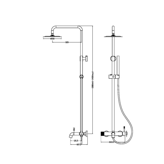 Душевая стойка Boheme Uno 468-T-BRB термостат