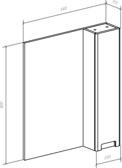 Зеркало Bellezza Пегас 70 R бежевое