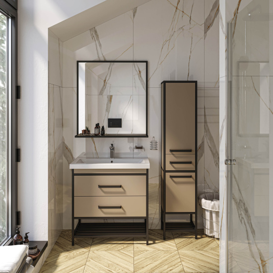 Зеркало Sanflor Норд 80 тауп, с полкой