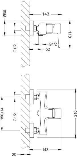 Смеситель для душа Lemark Evitta LM0503C