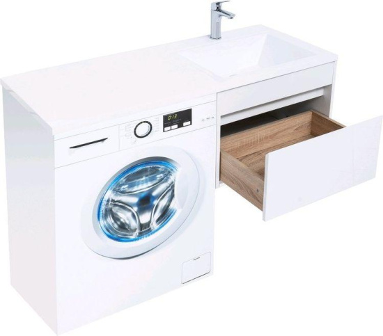 Тумба с раковиной Aquanet Токио 120 R белая подвесная, 1 ящик