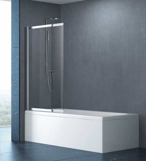 Шторка на ванну Cezares Slider VF-11-90/150-C-Cr стекло прозрачное