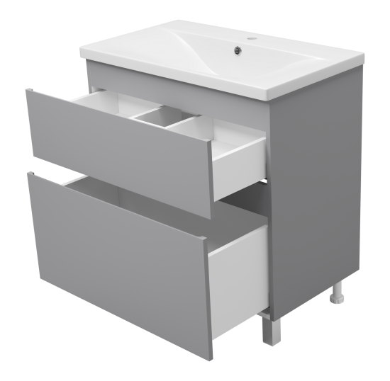 Тумба с раковиной Misty Лаки 80 серая