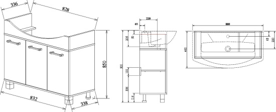 Мебель для ванной Sanflor Толедо 85 венге, орегон