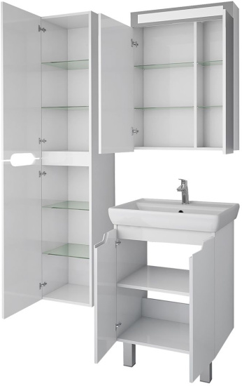 Мебель для ванной Dreja Q Plus (D) 60 c опорами белый глянец