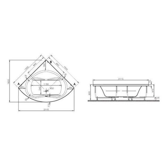 Акриловая ванна Vitra Comfort 150x150
