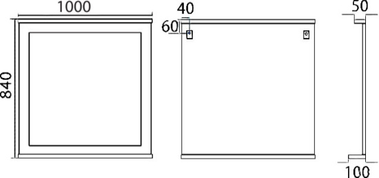 Зеркало Misty Марта 100 темный бетон
