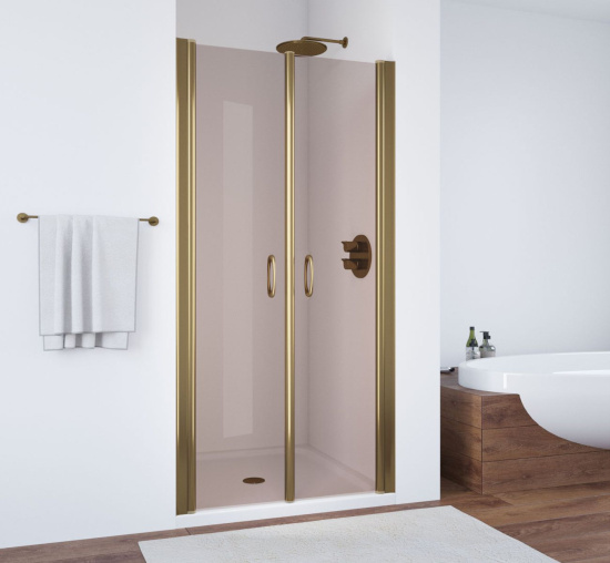 Душевая дверь в нишу Vegas Glass E2P 80 05 05 профиль бронза, стекло бронза
