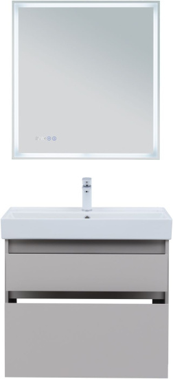 Тумба с раковиной Aquanet Nova Lite 2.0 75 2 ящика, бежевая