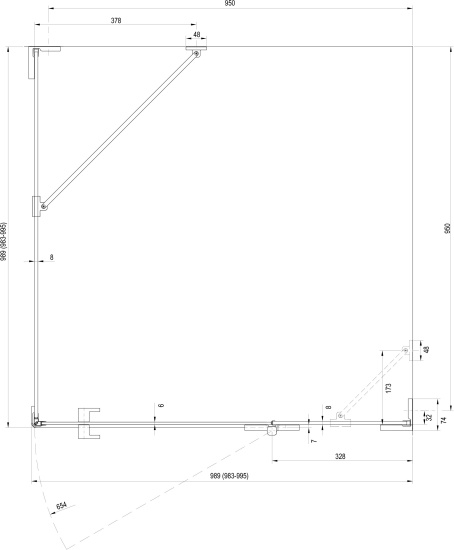 Душевой уголок Ravak BSDPS+B SET 100х100 R Transparent, профиль хром
