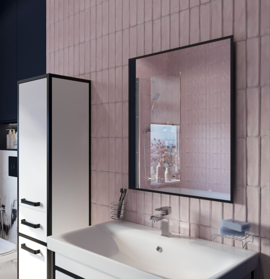 Зеркало Diwo Элиста 60 черное, с подсветкой, инфракрасный выключатель