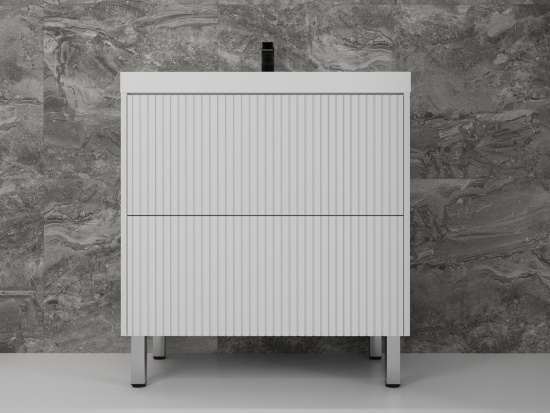 Тумба с раковиной Style Line Стокгольм 80 напольная, белый рифленый софт