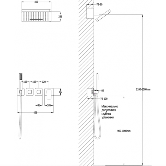 Душевая система Grocenberg GB5030CR