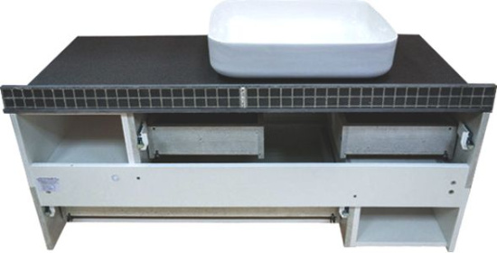 Мебель для ванной Comforty Прага 120, дуб белый, столешница антрацит, раковина T-Y9378