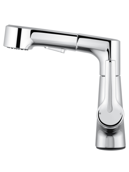 Смеситель для раковины Wonzon & Woghand WW-121B108-CR с выдвижным изливом