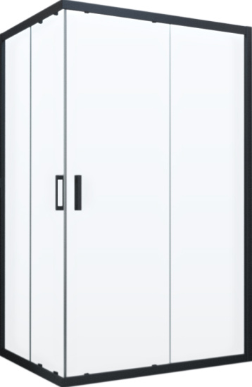 Душевой уголок Vegas Glass ZA-F Novo 100*90 02М 01 профиль черный матовый, стекло прозрачное