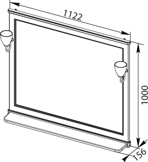 Зеркало Aquanet Валенса 110 черный краколет/серебро
