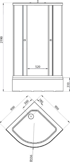 Душевой уголок Triton Рио 90x90 см с поддоном