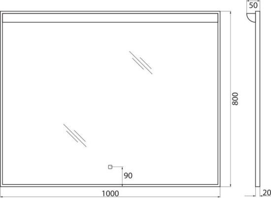 Зеркало BelBagno SPC-UNO-1000-800-TCH