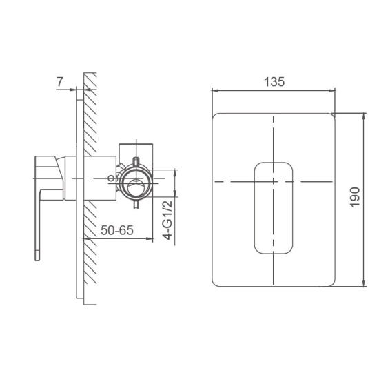 Смеситель для душа Wonzon & Woghand Arnie WW-694700-2-MB