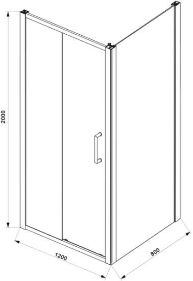 Душевой уголок Bravat Blackline 120х80х200