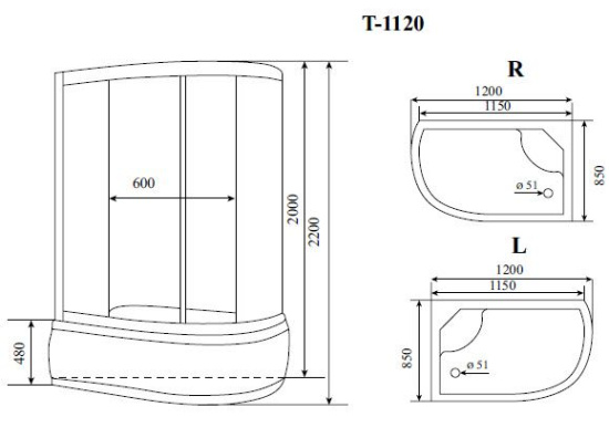 Душевая кабина Timo Comfort T-8820R Clean Glass